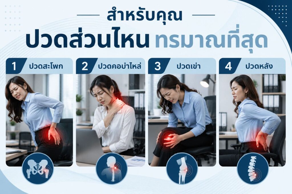เช็กสัญญาณเตือนร่างกาย คุณกำลัง ปวดส่วนไหน ที่รบกวนการใช้ชีวิตมากที่สุด?